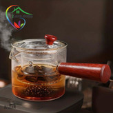 قوری دمنوش پیرکس صافی دار دسته چوب