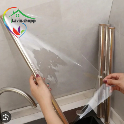 فیلم شیشه ای/ برچسب شفاف ضدآب و ضد چربی آشپزخانه